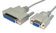 2m Null Modem Cable D9 Female to D25 Female