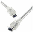 2m 6-Pin-6-Pin Firewire 400 IEEE 1394A Clear Cable