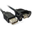 15cm USB 2.0 A Female to A Female Panel Mount Cable